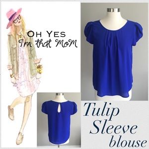 Tulip Sleeve Blouse -Size Petite Medium